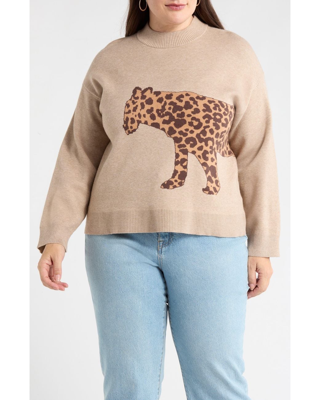 Sugarlips Blue Jazara Leopard Sweater