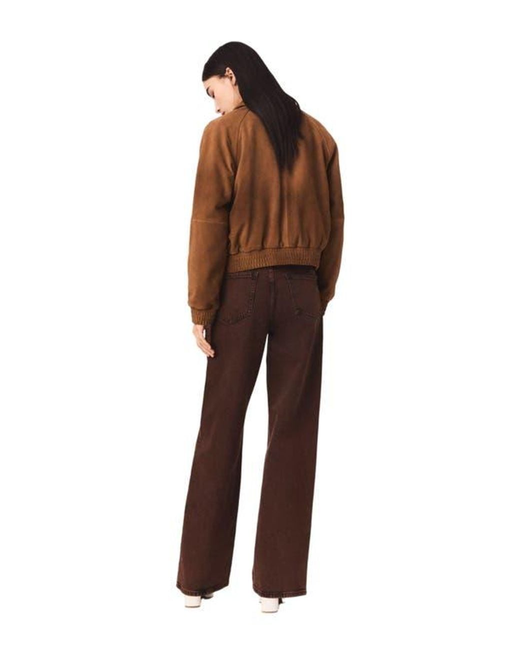 Maje Brown Bootcut Jeans With Chain