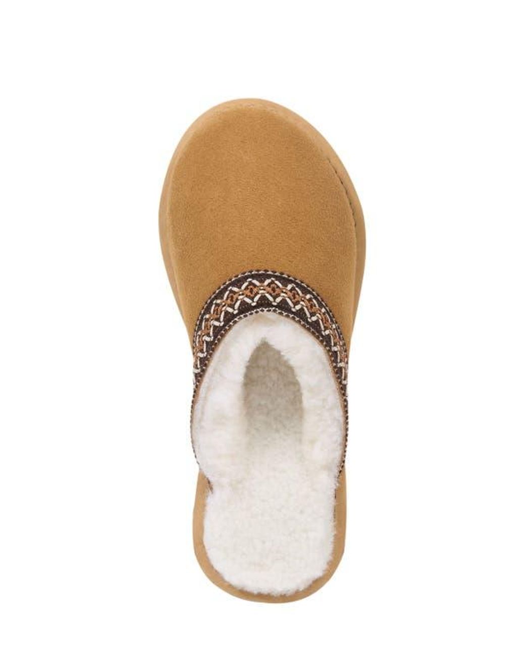Celtic & Co. Multicolor Braid Trim Shearling Slippers