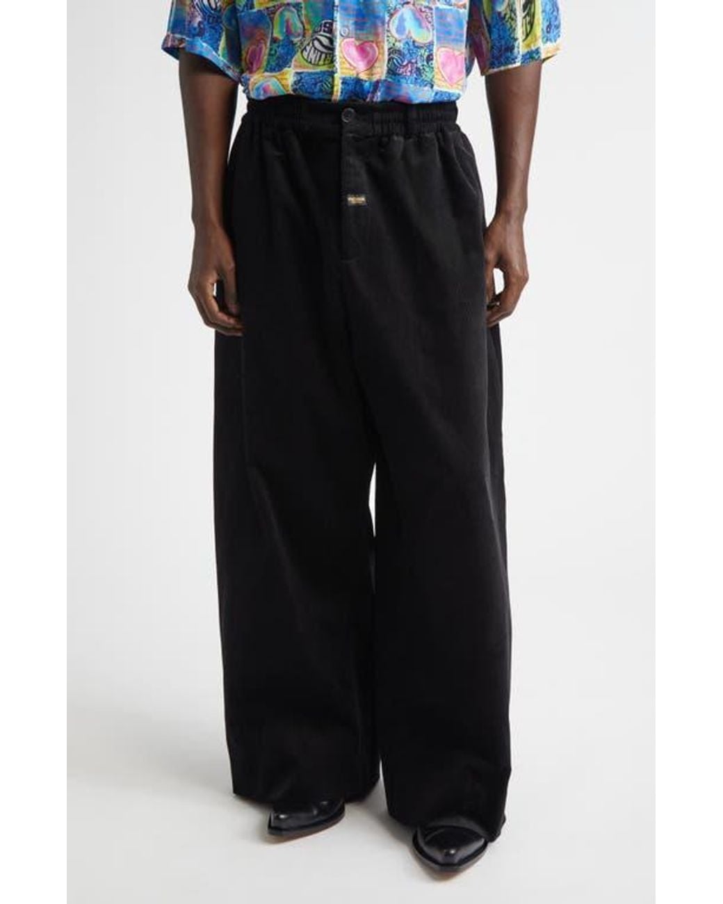 Martine Rose Extreme Wide Leg Corduroy Pants in Black for Men | Lyst