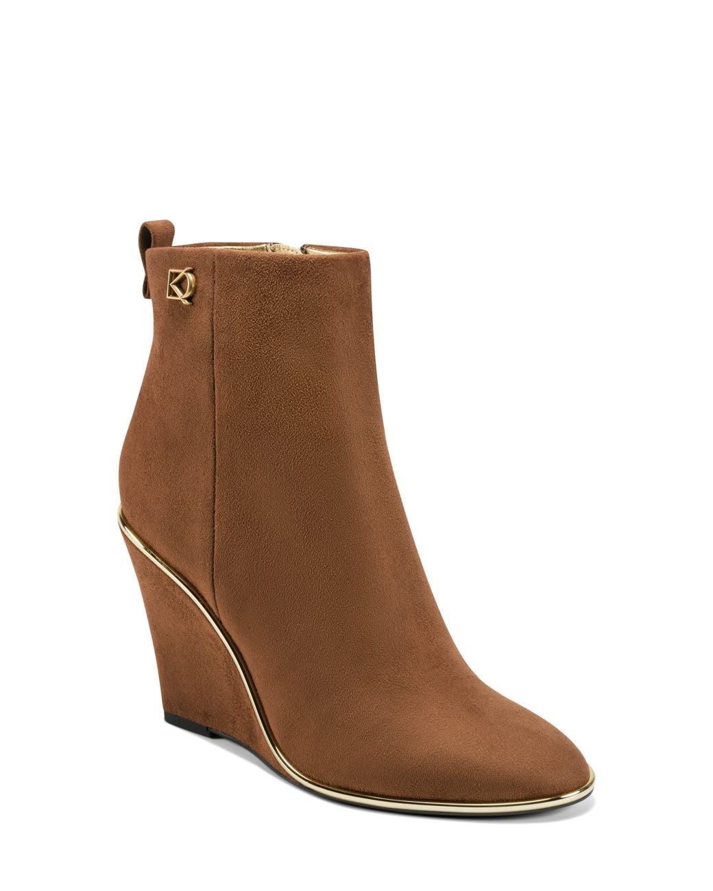 Donna Karan Brown Donna Wedge Bootie