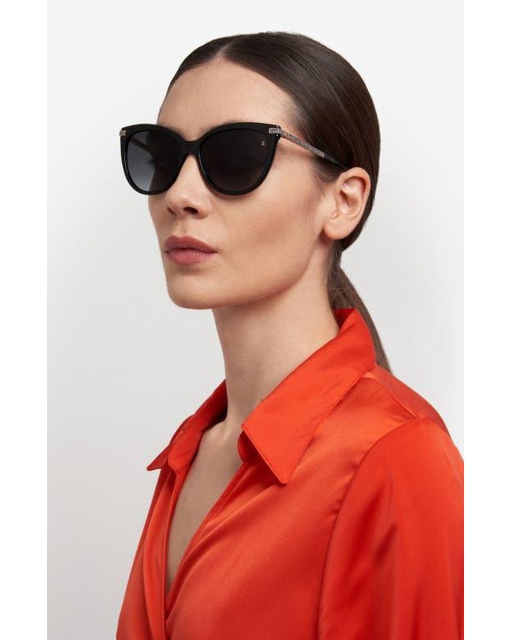 Stuart Weitzman Black 57Mm Gradient Butterfly Sunglasses