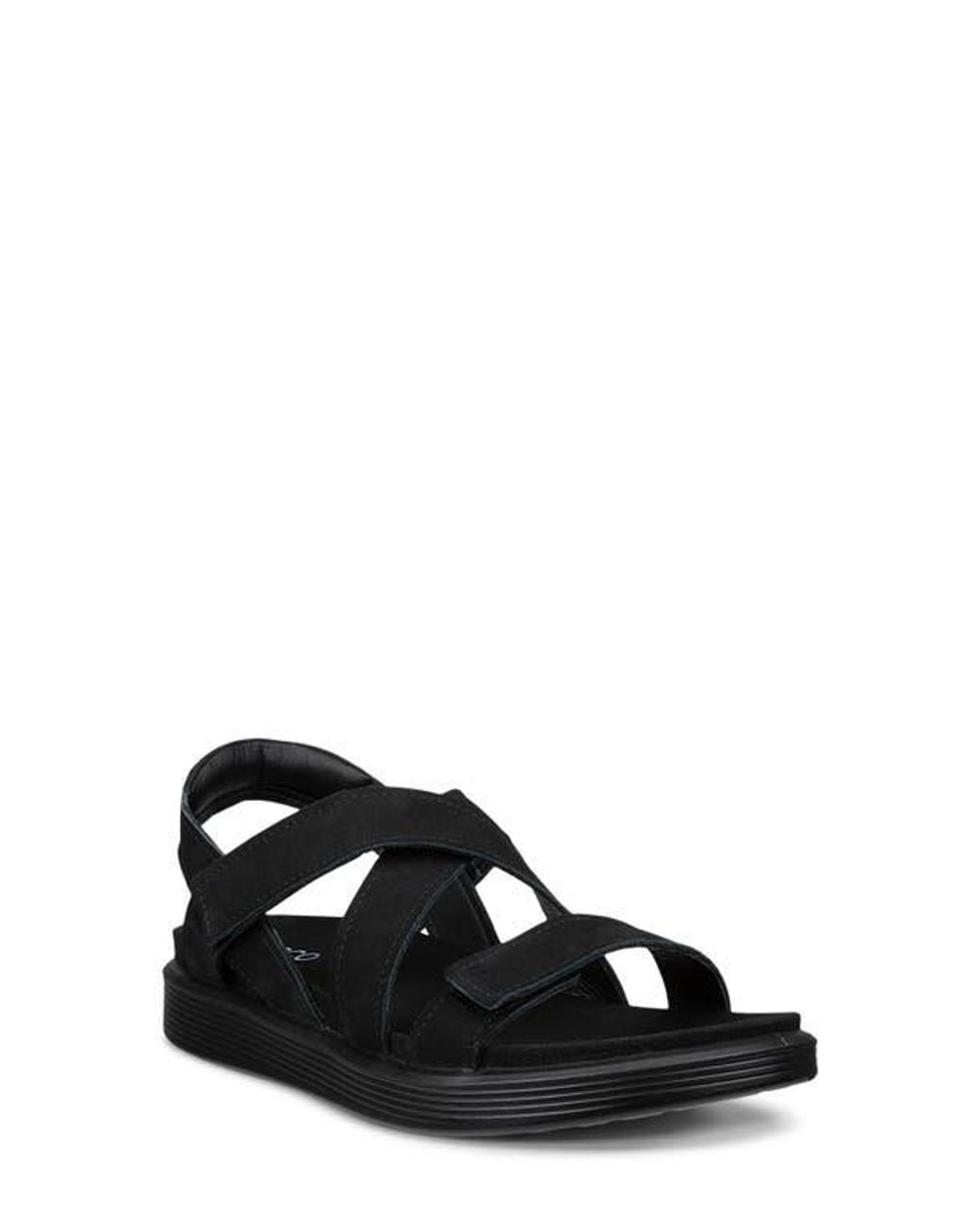 Ecco Black Soft Cross Strap Sandal