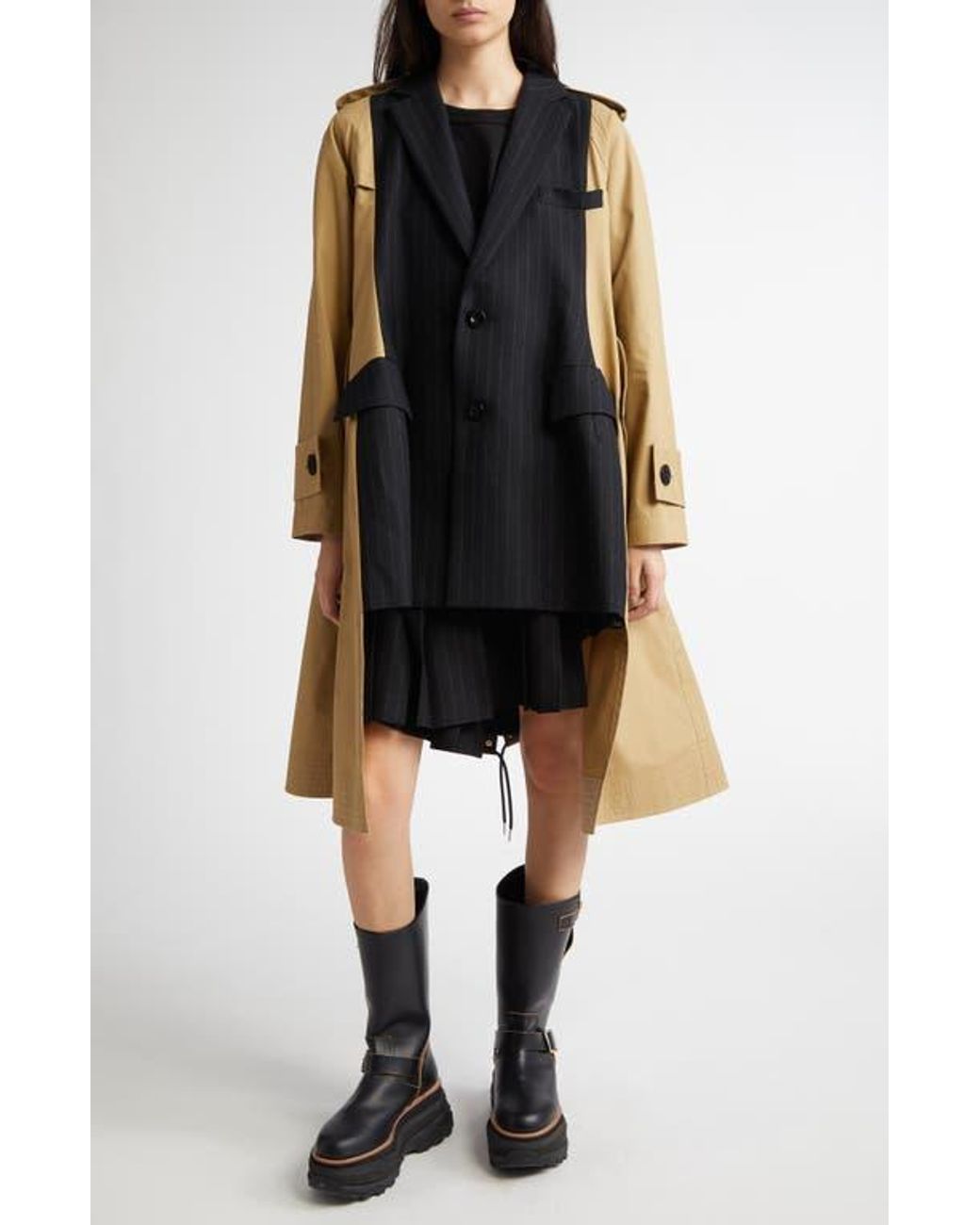 ジャケット・アウター Sacai Cotton Gabardine Wool Melton Coat 08.13.1861086_Look_32_grande.