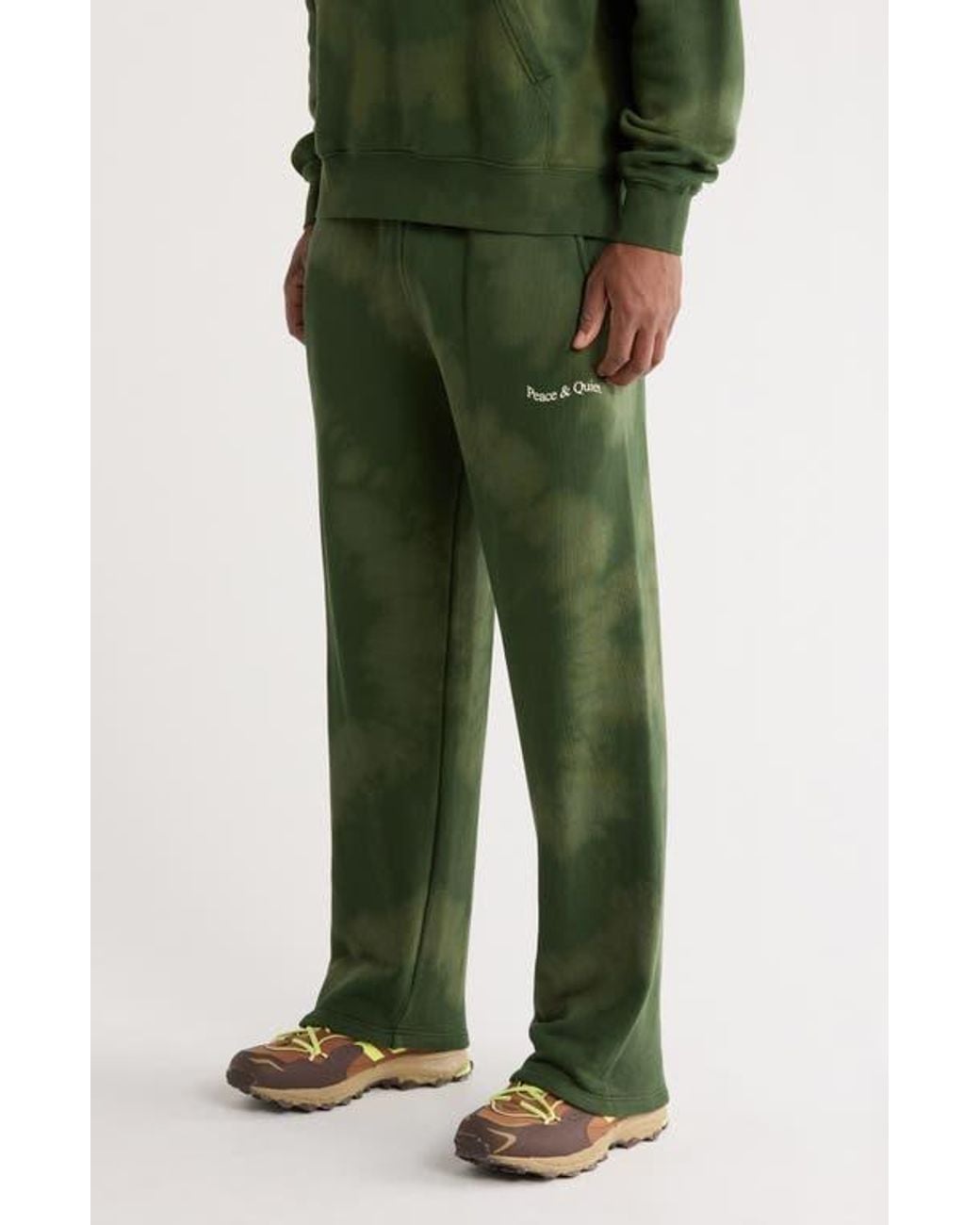 Museum of Peace & Quiet Green Wordmark Tie Dye Sweatpants for men