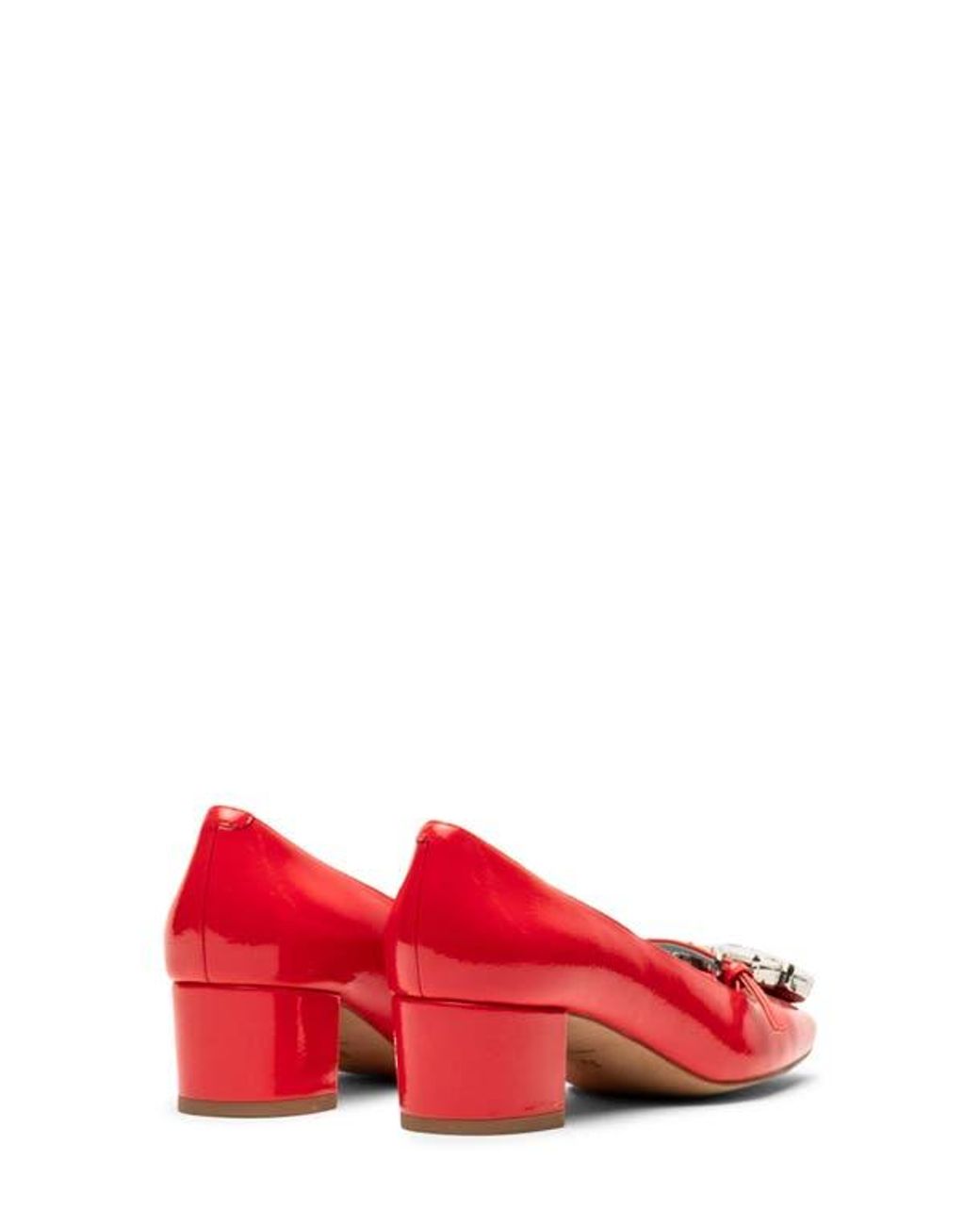 Frances Valentine Josephine Square Toe Pump in Red | Lyst