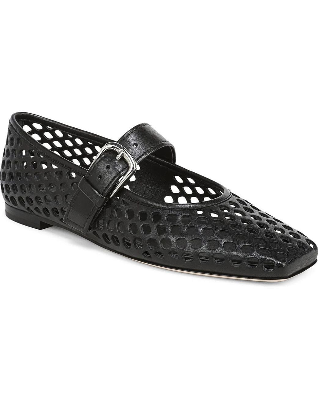 Vince Black Daniela Perforated Mary Jane Flat