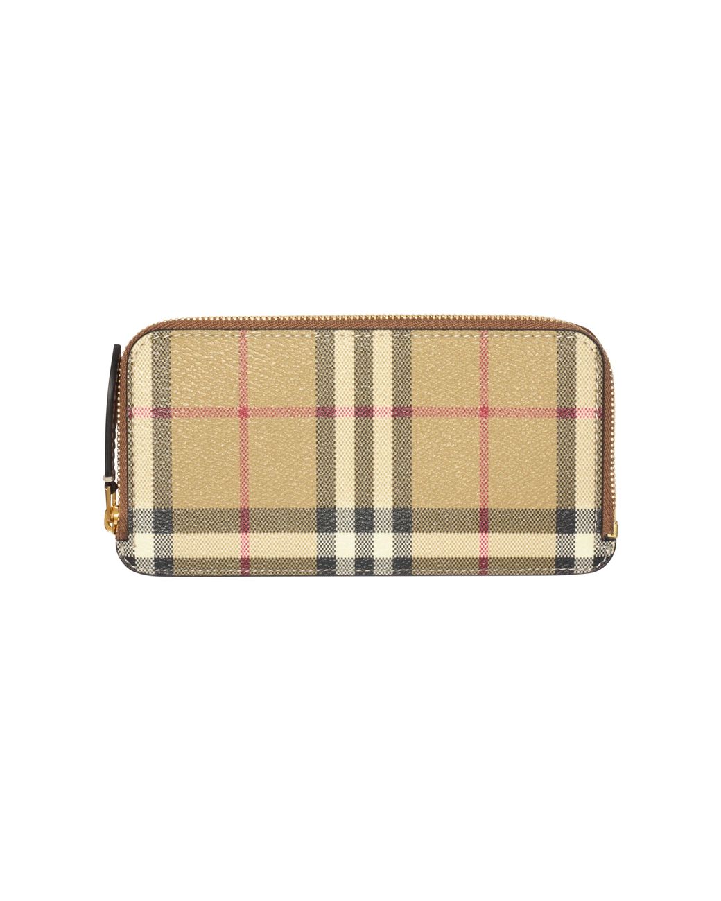 Burberry Natural Large Check Zip Card Case