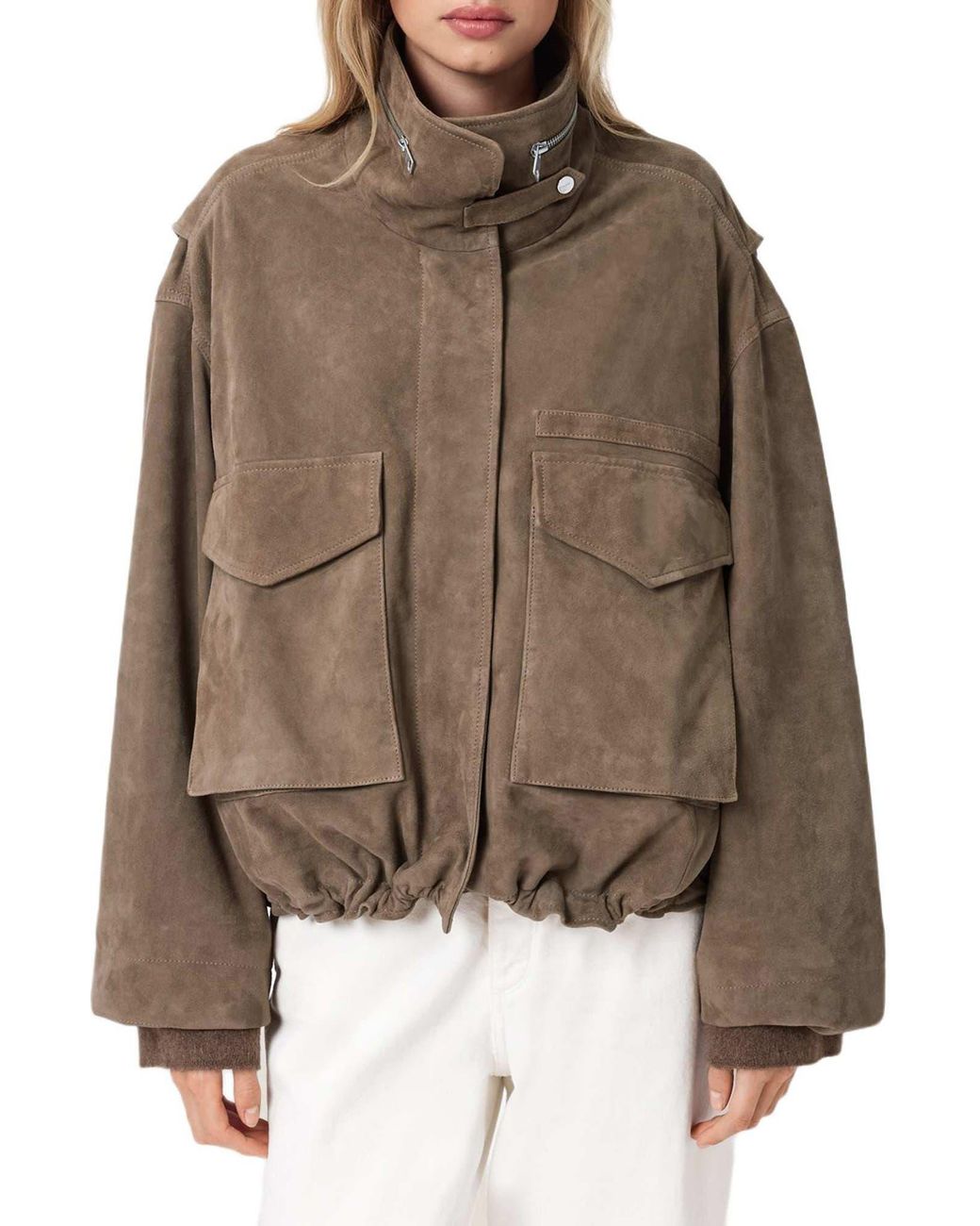 AllSaints Brown Clay Suede Jacket