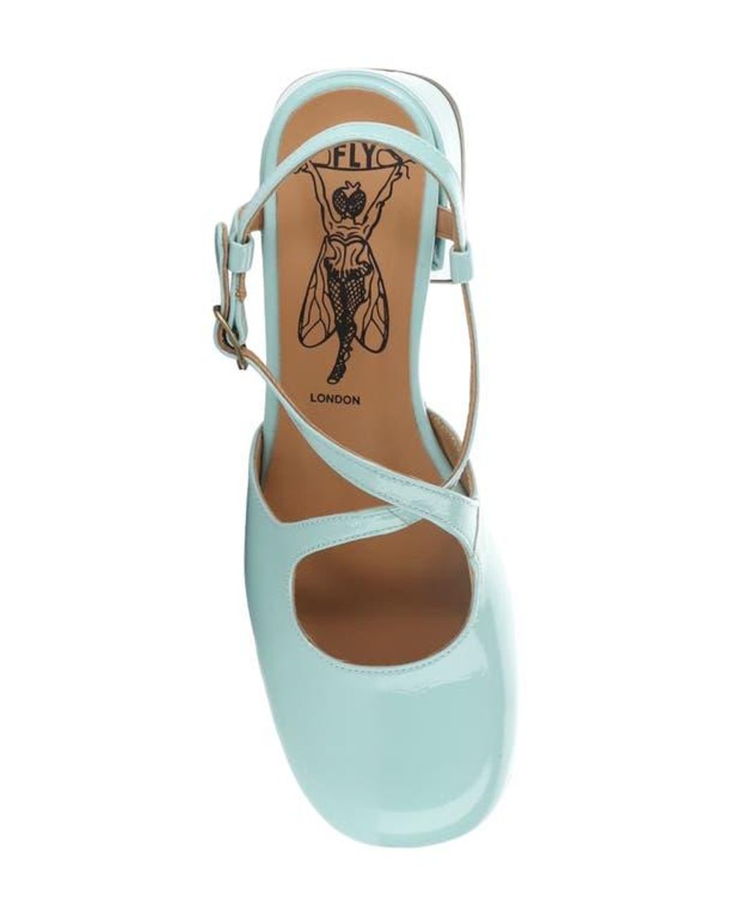 Fly London Blue Cark Ankle Strap Pump