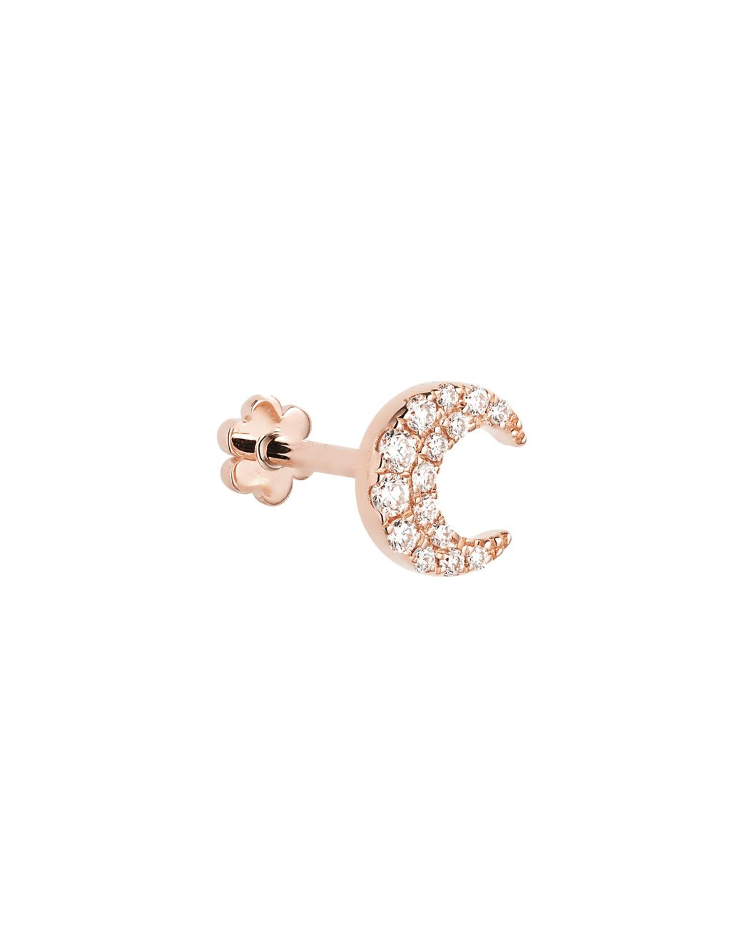 Maria Tash Pink Diamond Moon Threaded Stud Earring