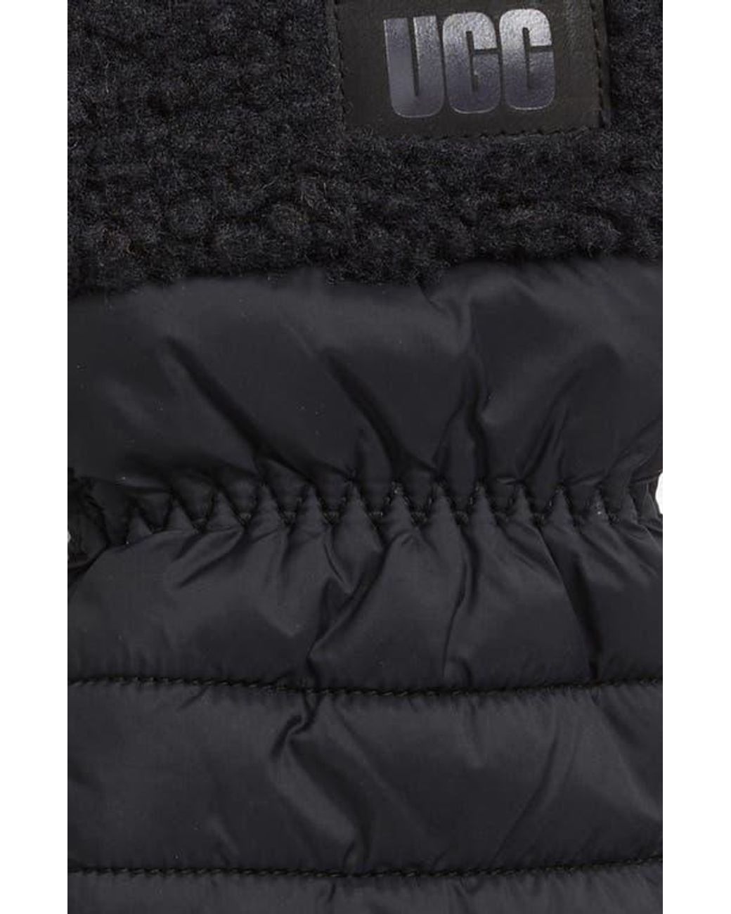 UGG Aw Uggfluff Cuff Gloves in Black | Lyst