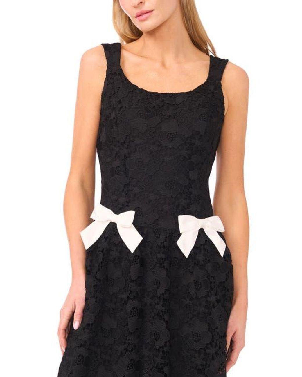 Cece Bow Detail Floral Lace Midi Dress in Black | Lyst Cece Bow Detail Floral Lace Midi Dress in Black | Lyst