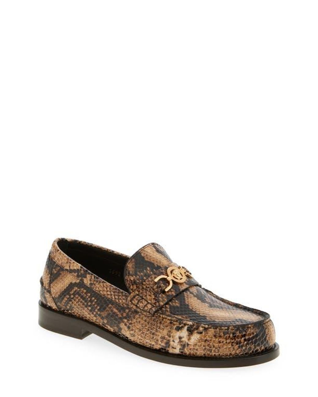 サンダル VERSACE Medusa ''95 Slip-On Loafers Brown Medusa '95 Patent Loafers Brown,Gold | VERSACE