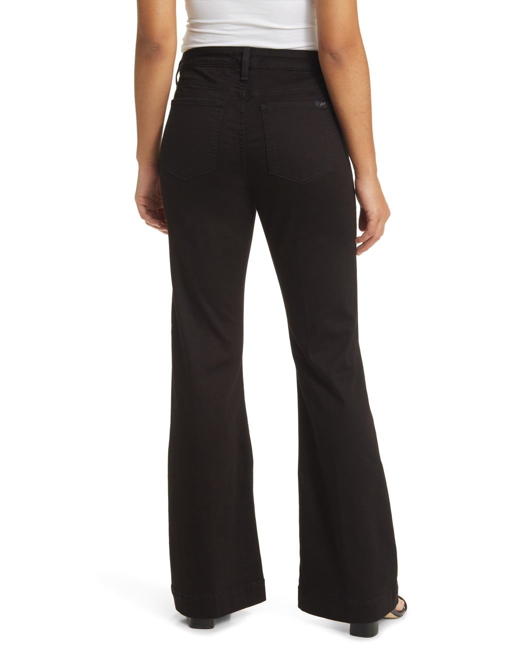 seven for all mankind Black Center Seam High Waist Wide Leg Trouser Jeans