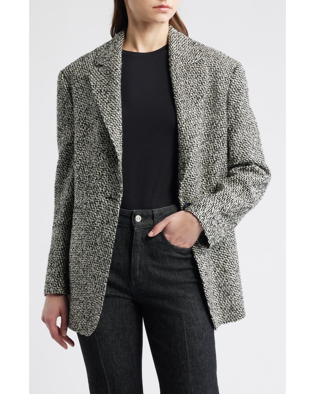 Boss Gray Jasata One-Button Blazer