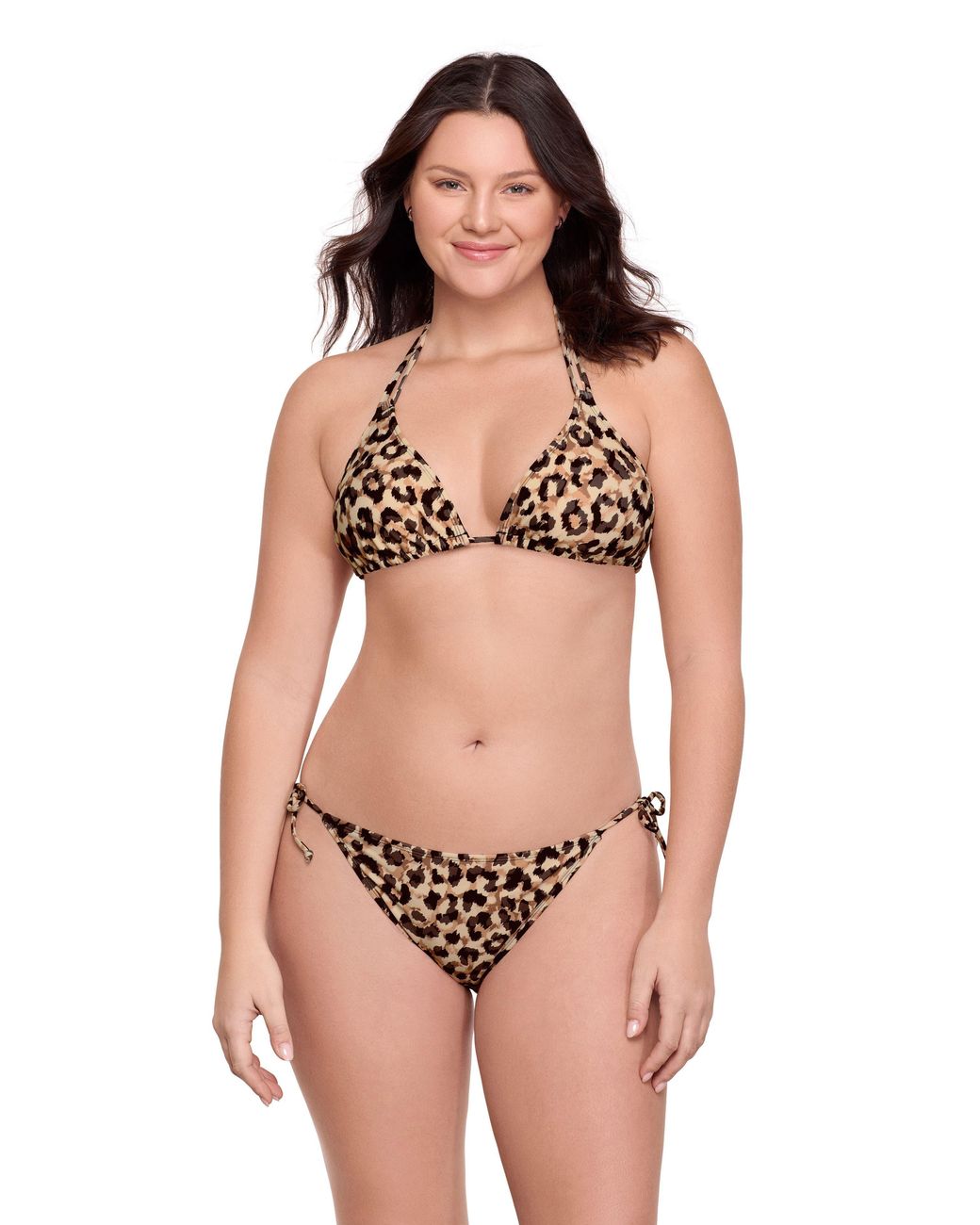 Aqua Green Pink String Triangle Bikini Set