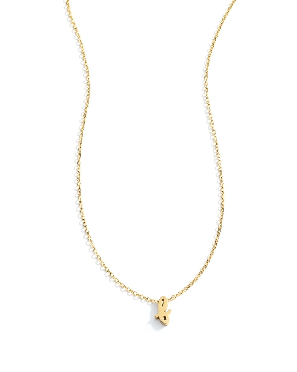 Mint & Lily White Tiny Script Initial Necklace