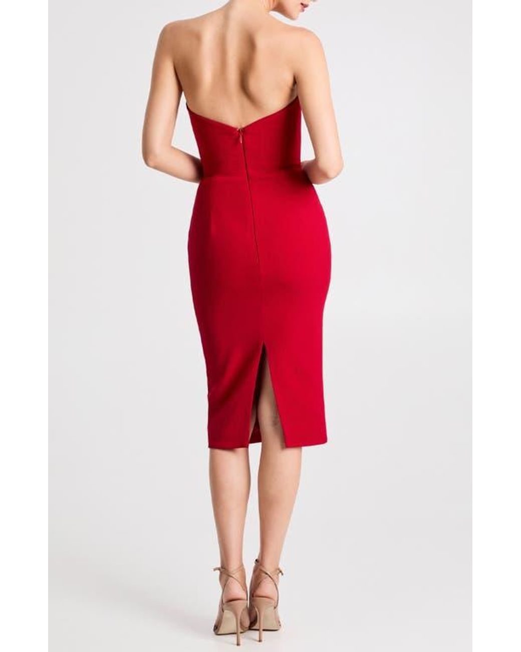 sachin and babi light blue dress HELSI Celia Strapless Cocktail Sheath Dress in Red