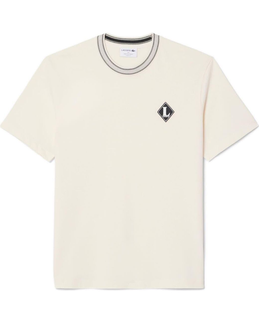 Lacoste White Cotton Ringer T-Shirt for men