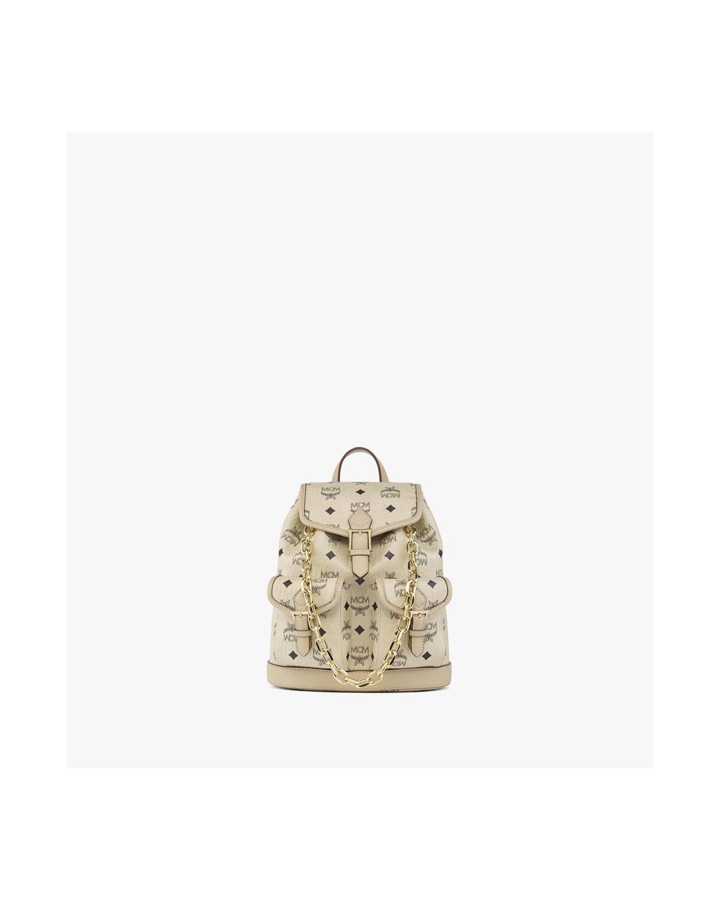 MCM Natural Mini Aren Drawstring Backpack