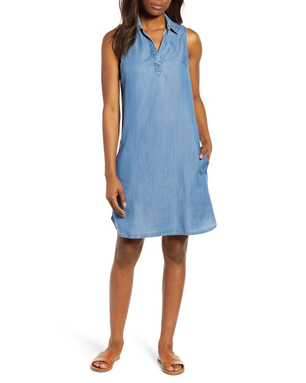 chambray beach dress