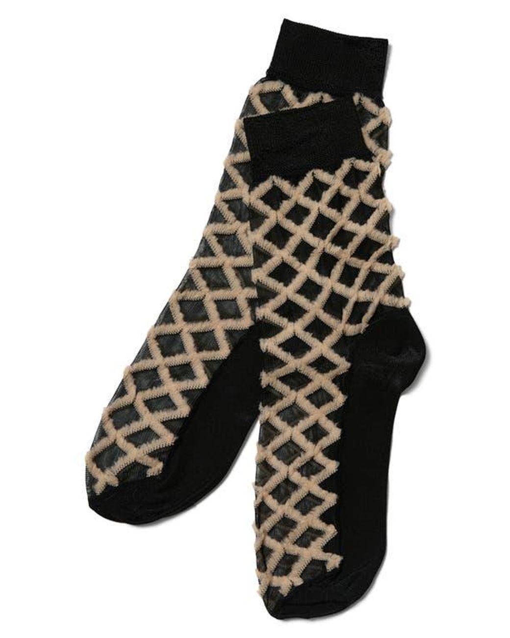 Stems Black Fringe Crew Socks