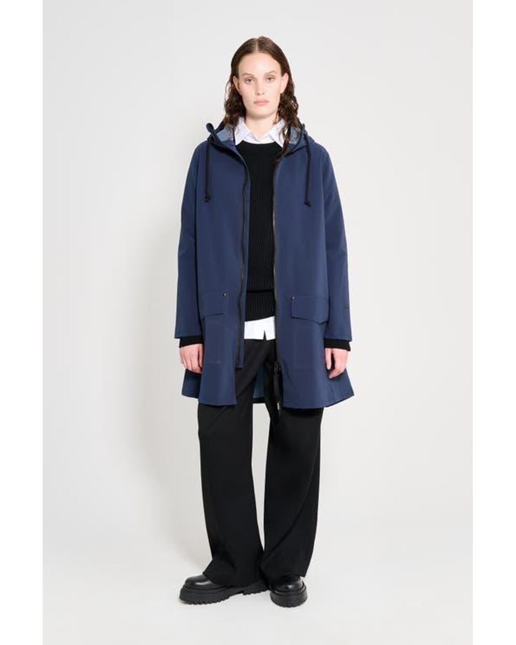 Stutterheim Blue Mosebacke Patch Raincoat