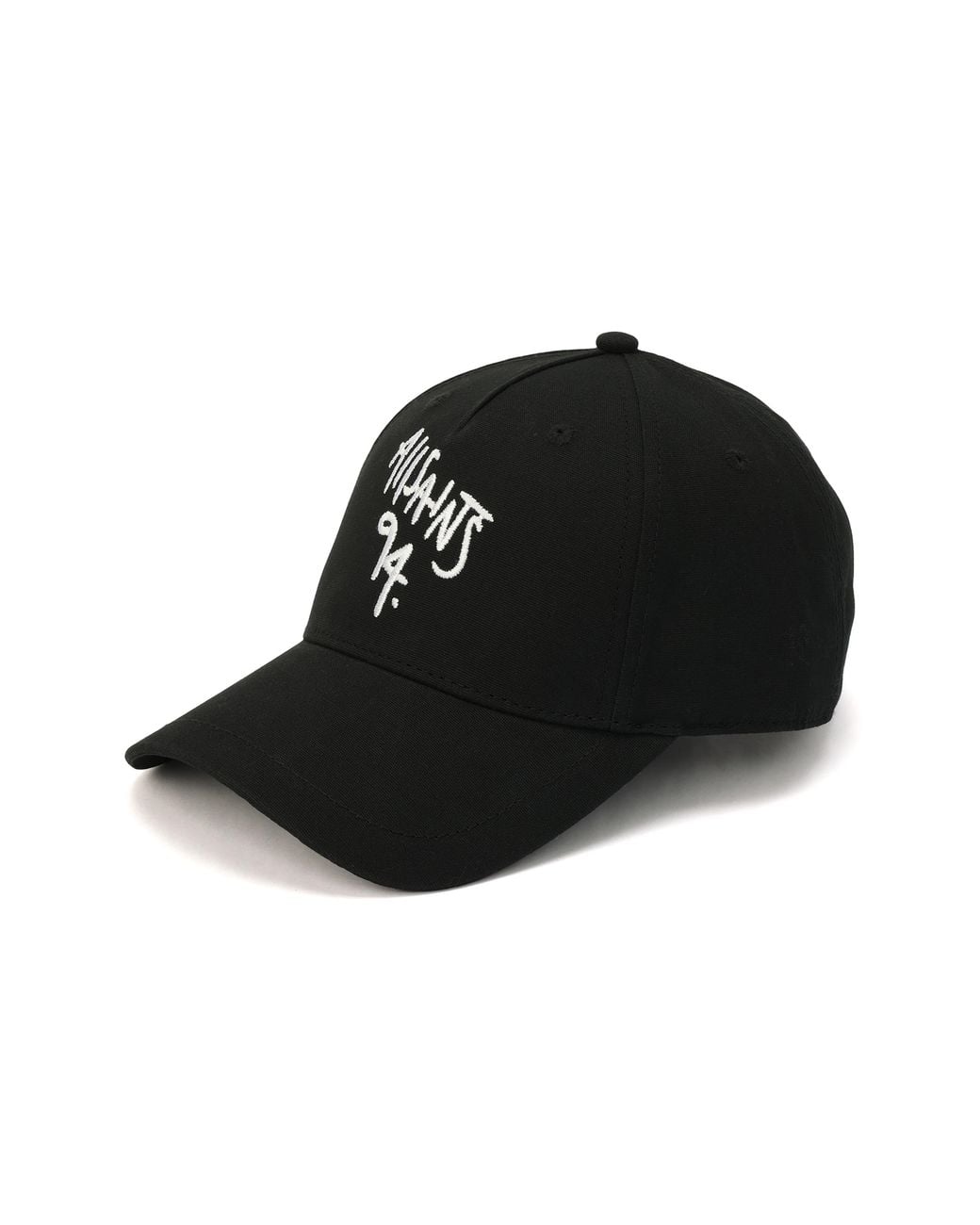 AllSaints Black Spray Logo Embroidered Baseball Cap