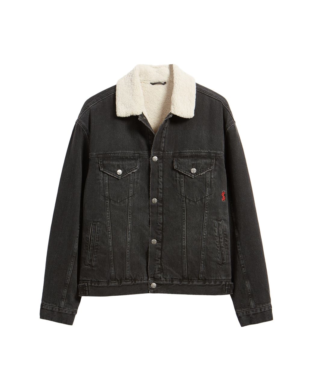 Pile collar cheap denim jacket