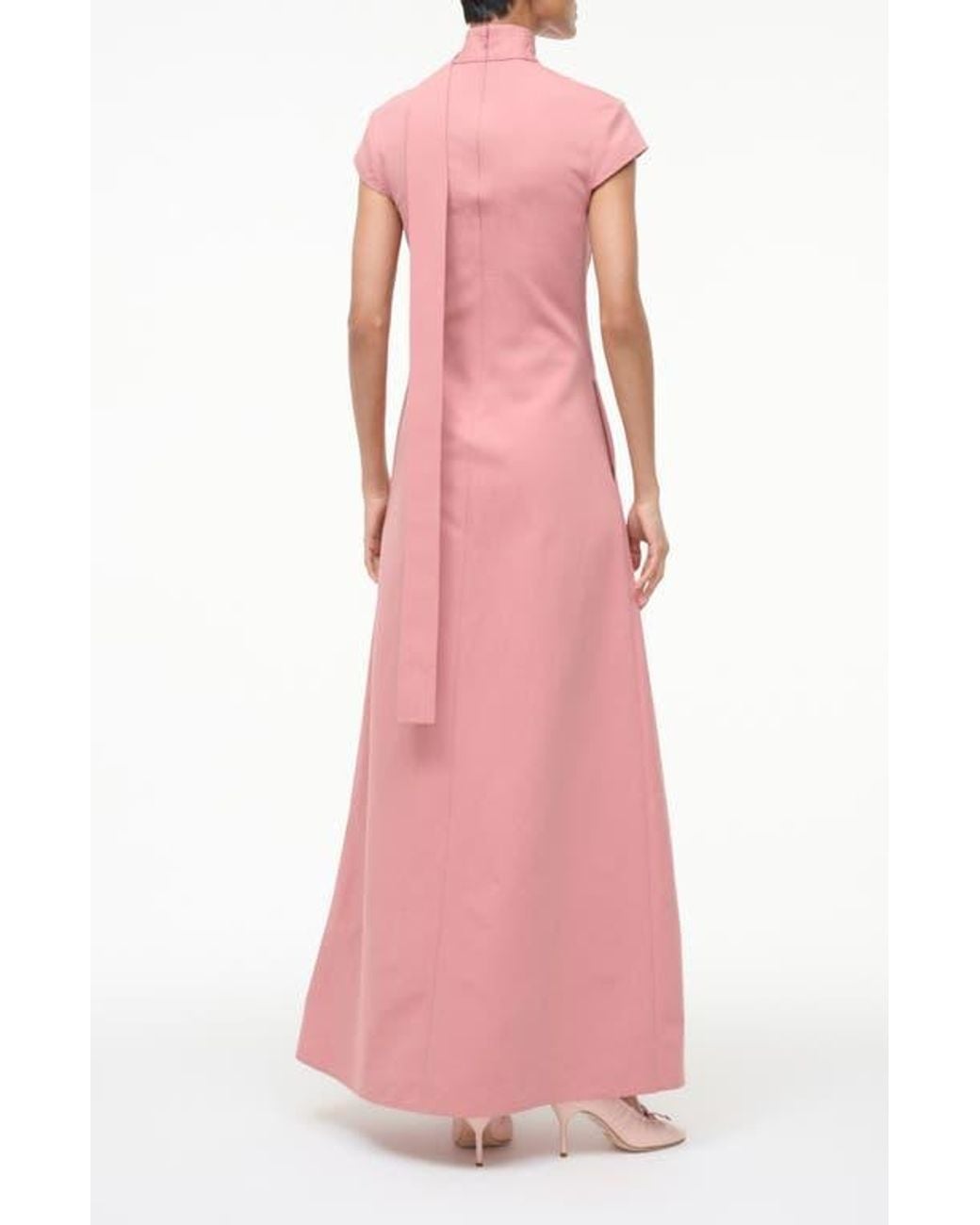 knee length dresses for ladies Staud Black Short Sleeve Wells Dress | Black main image 0