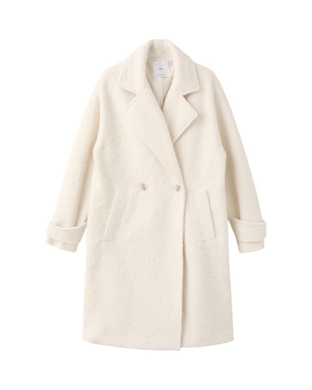 Mango Natural Lapels Bouclé Coat