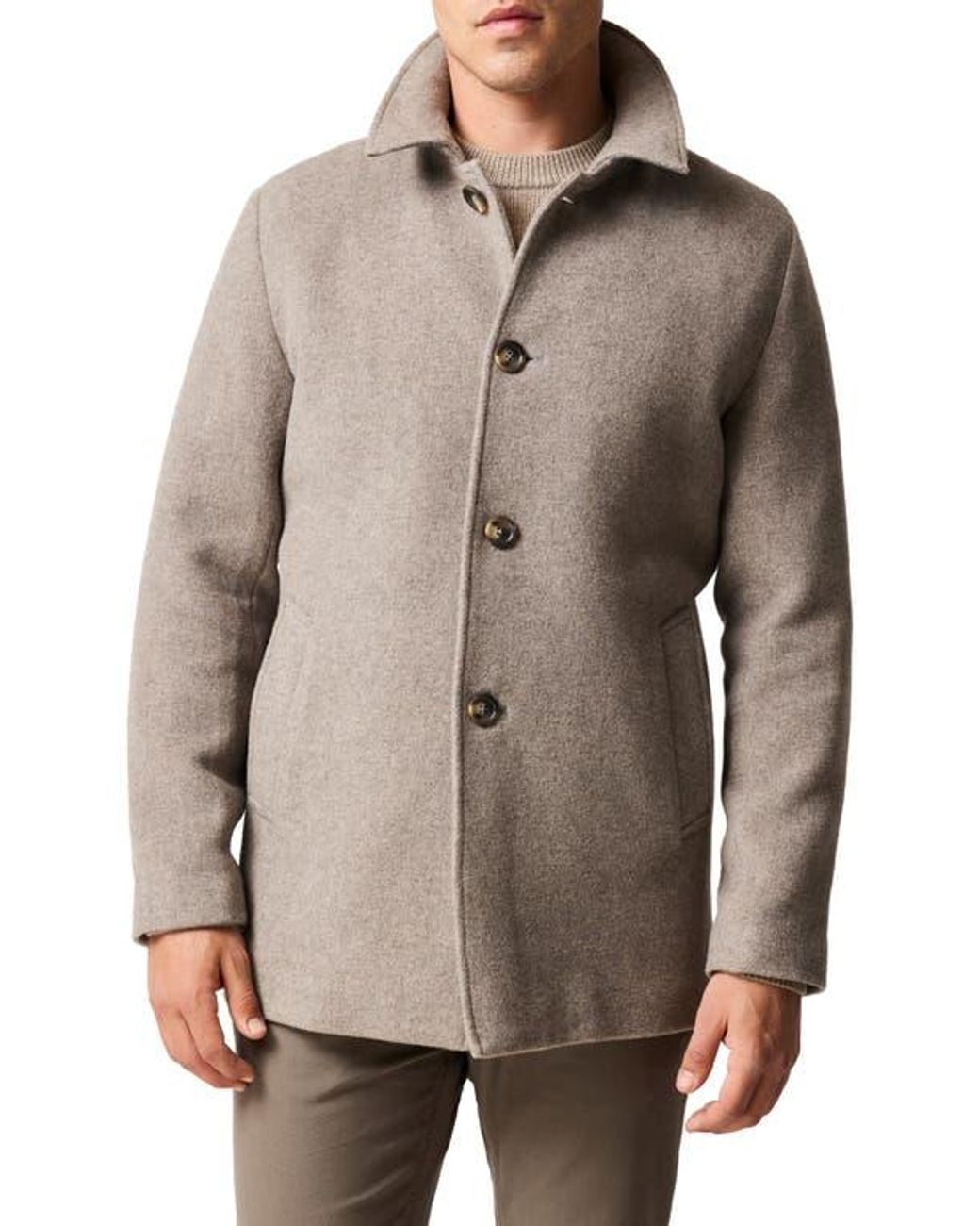 Rakarm Rodd Rodd & Gunn Fitchett Wool Blend Coat in Brown for Men | Lyst