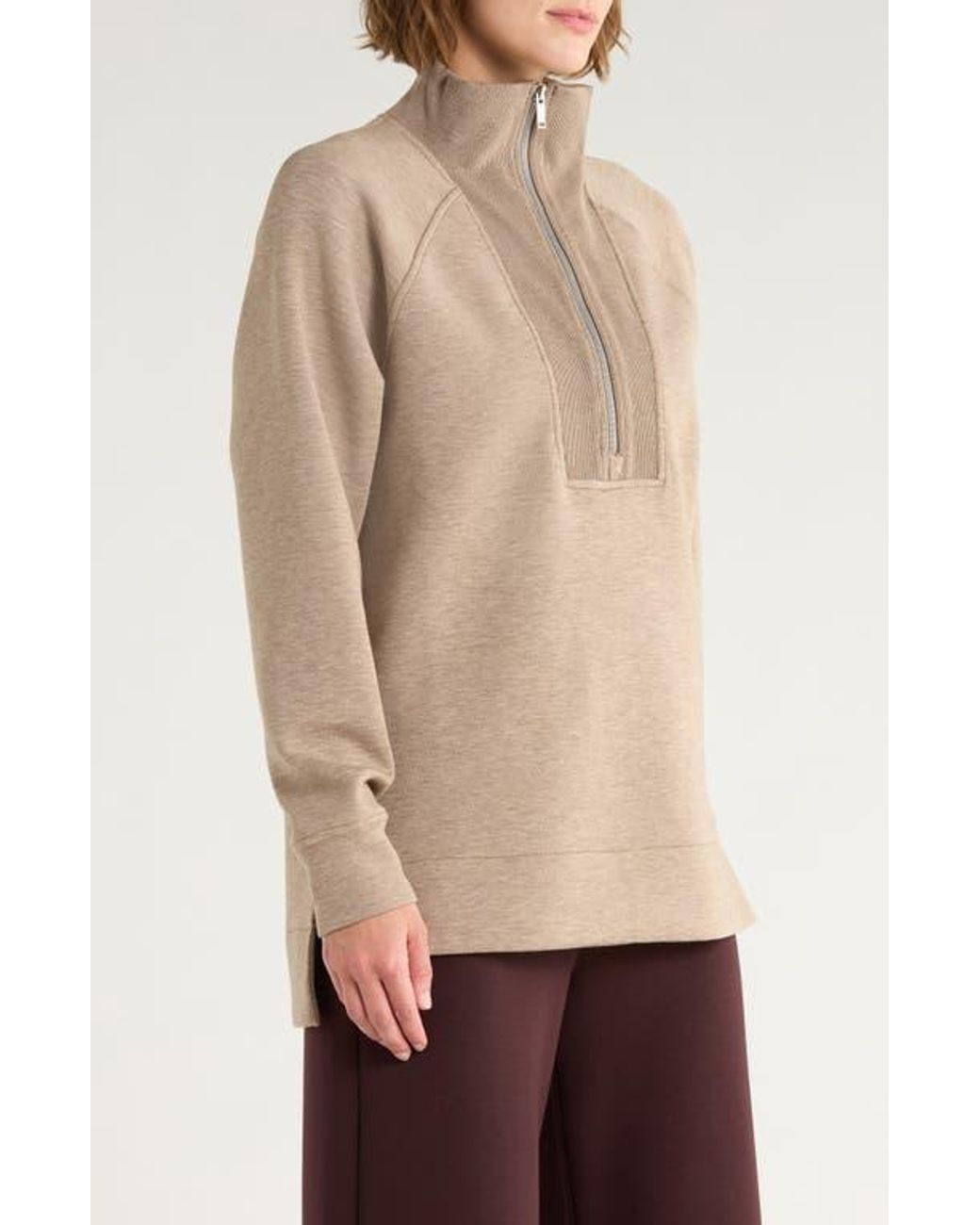Spanx Natural Air Essentials Brushed Half-Zip Sweatshirt