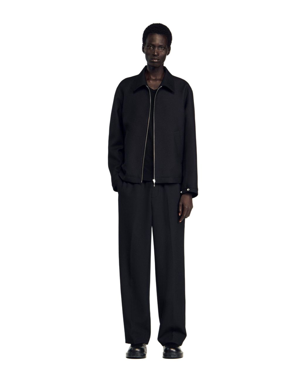 Sandro Black Zip-Up Jacket for men
