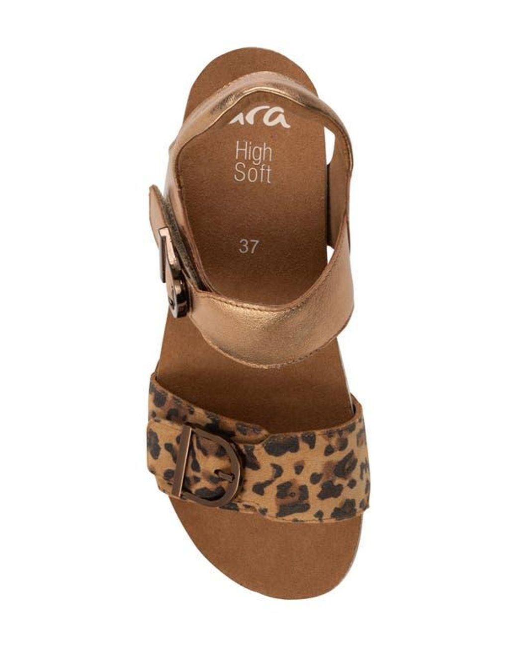 Ara Brown Nova Slingback Platform Wedge Sandal