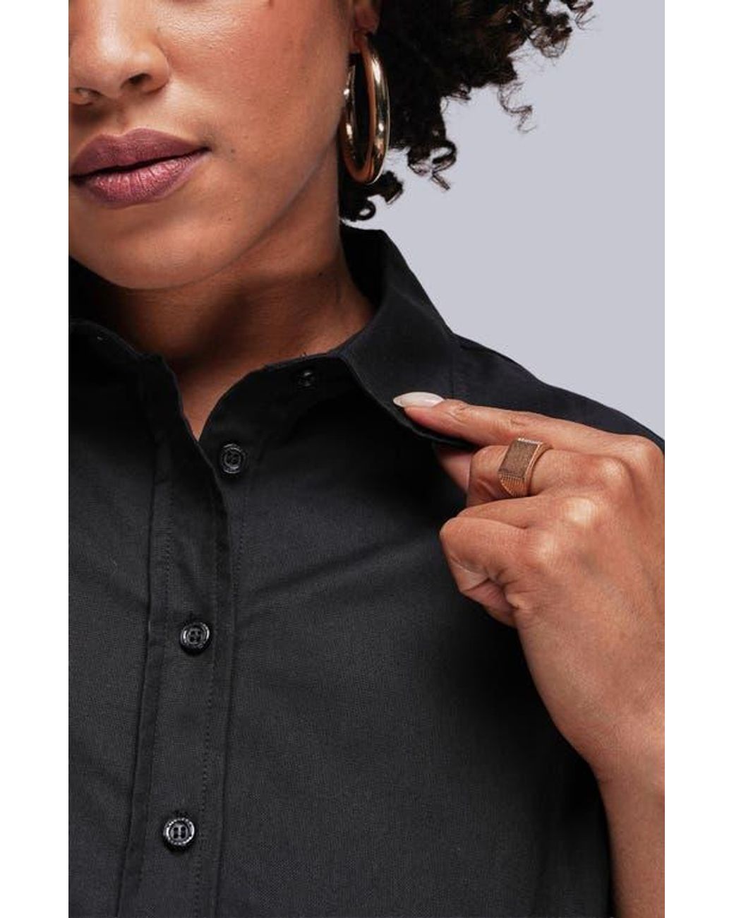 WILDFANG Black The Essential Button Up