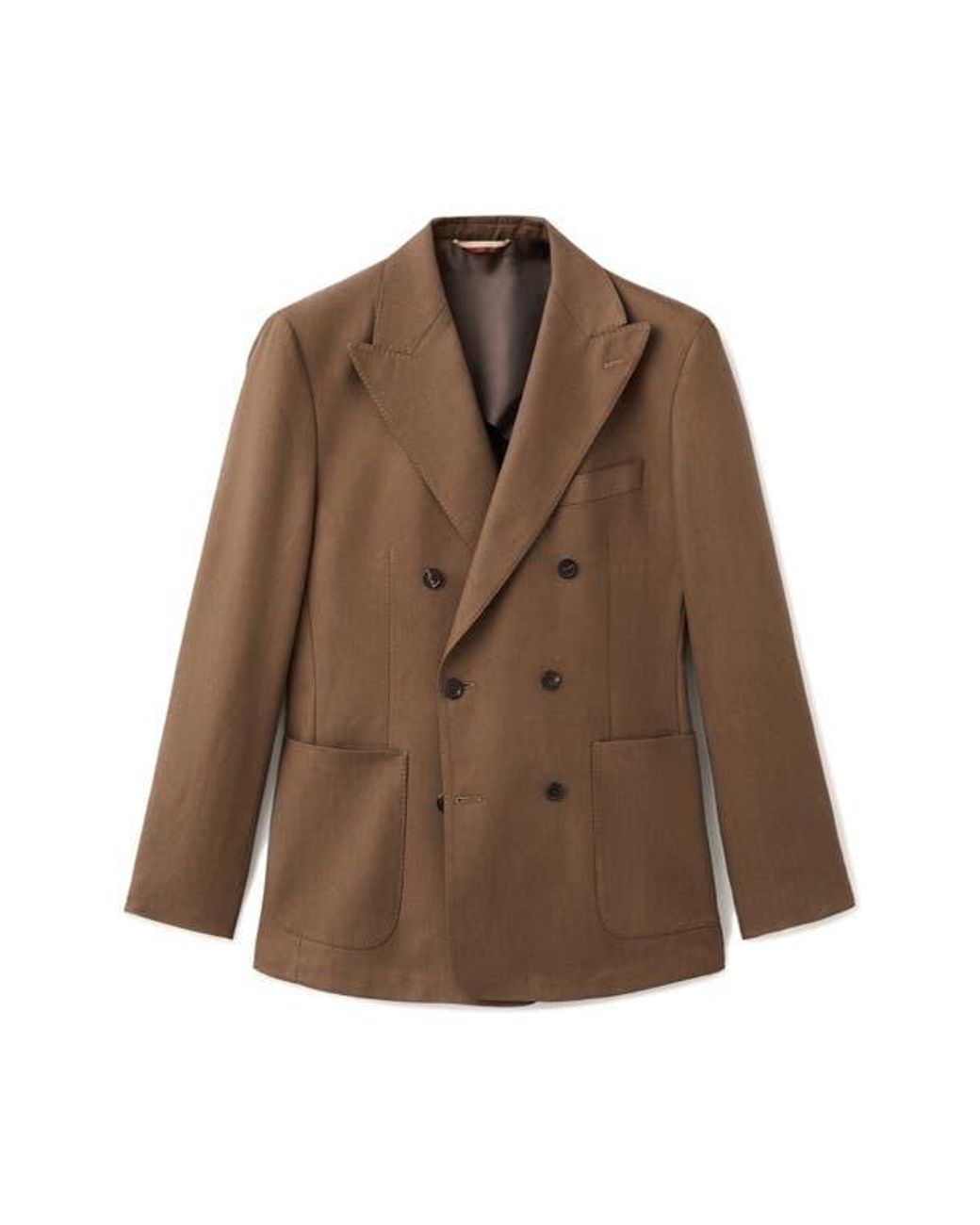 Mango Brown Double Breasted Slim Fit Jacket for men
