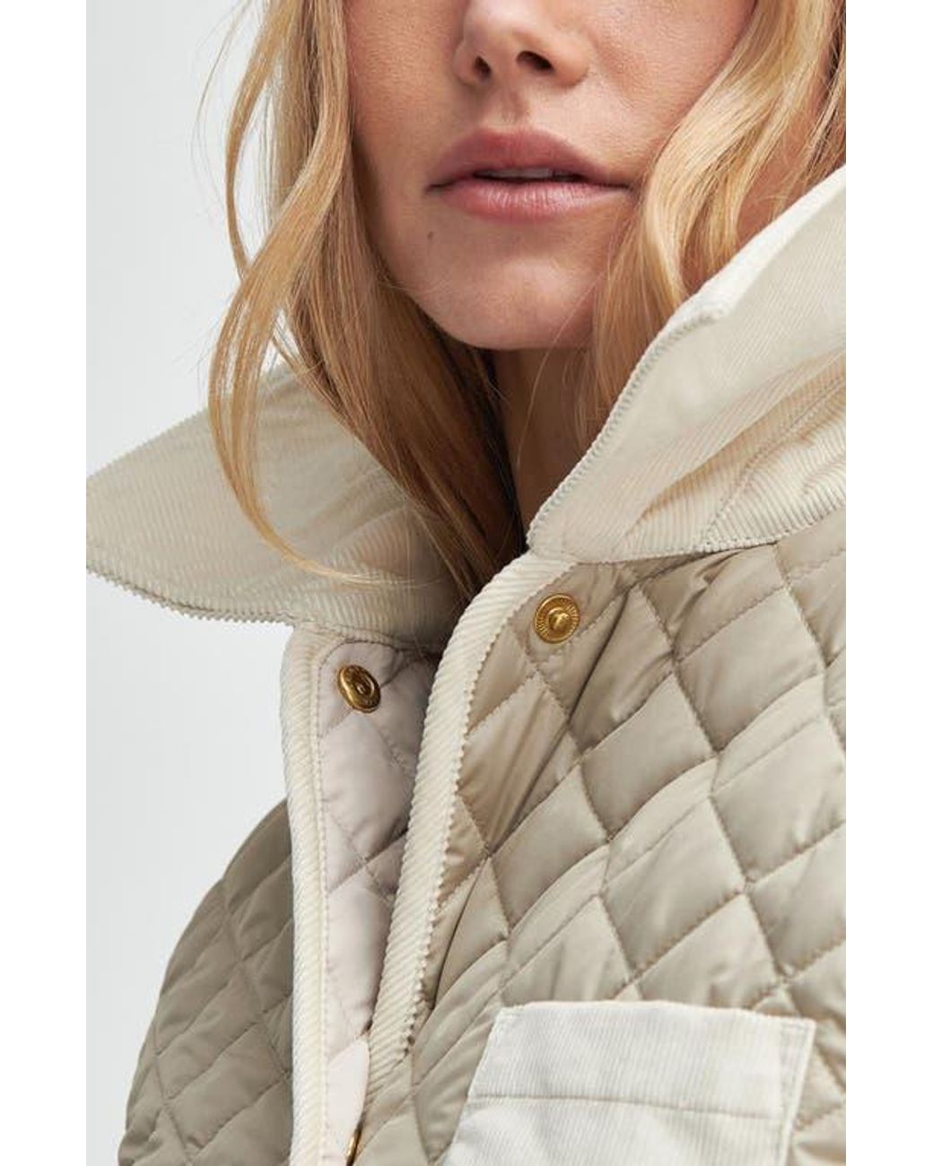 Barbour Fleur Quilted Jacket in Natural | Lyst