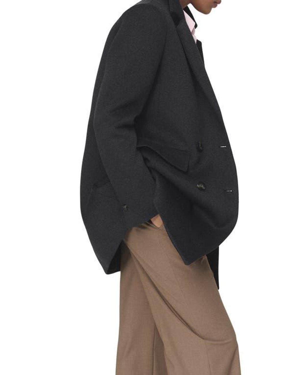 Mango Blue Double Breasted Coat