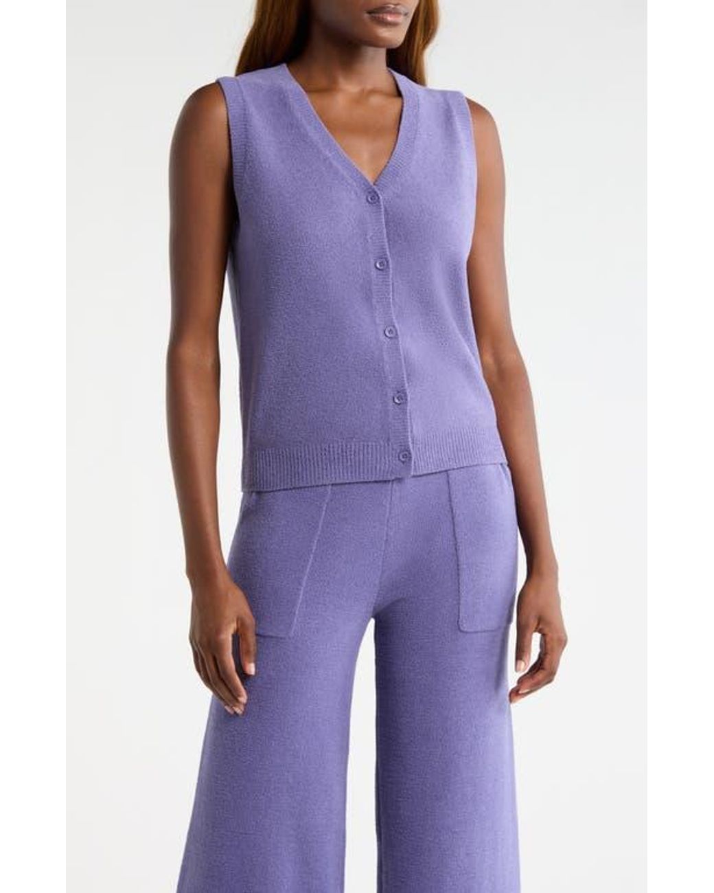 Ugg Purple Kollyns Knit Button-Up Vest