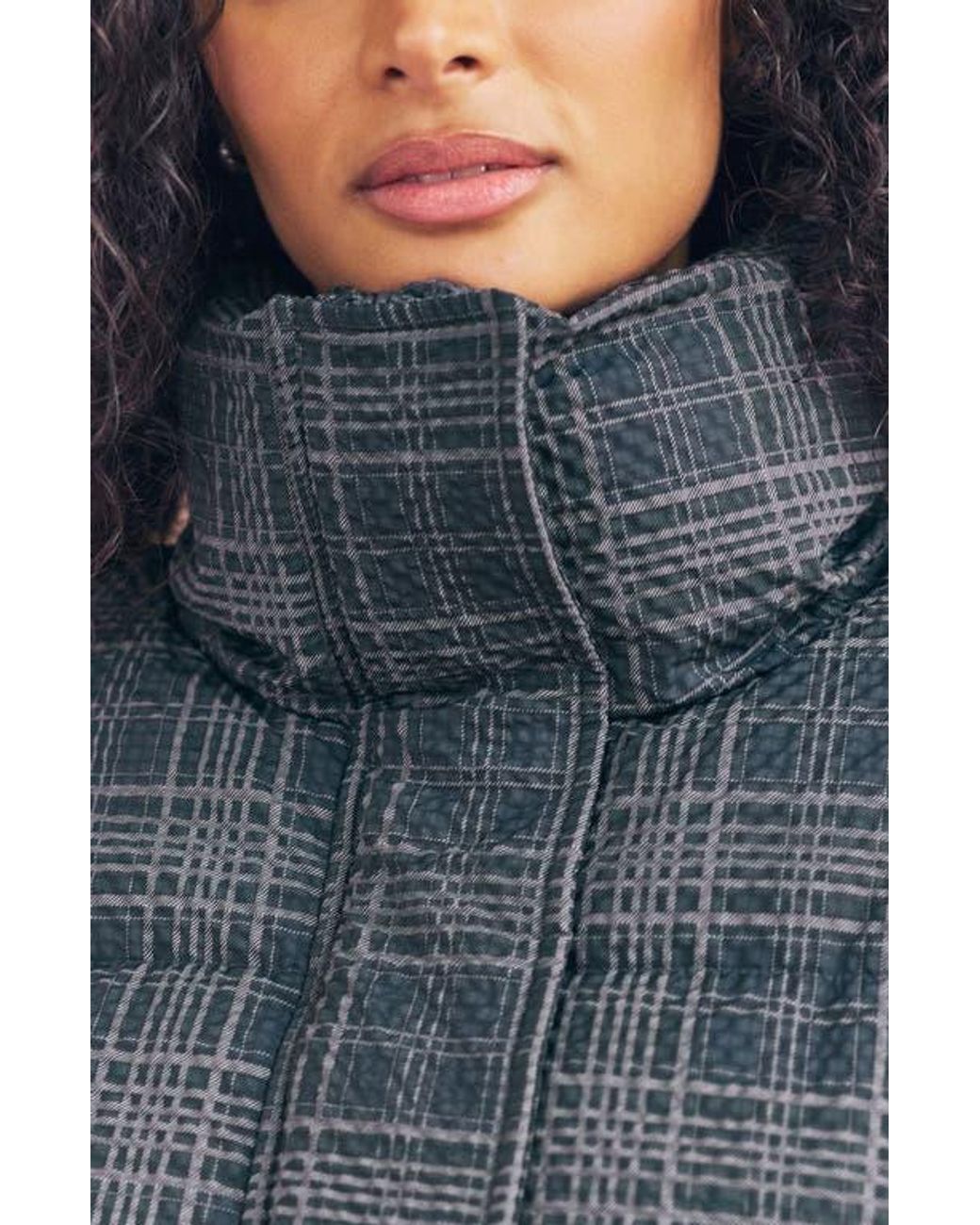 Next Blue Check Puffer Jacket