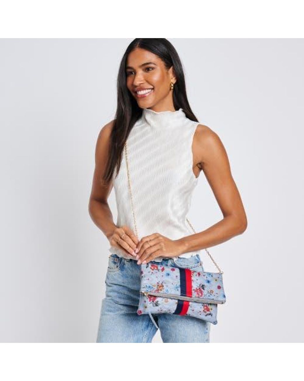 Moda Luxe Blue Jules Print Clutch