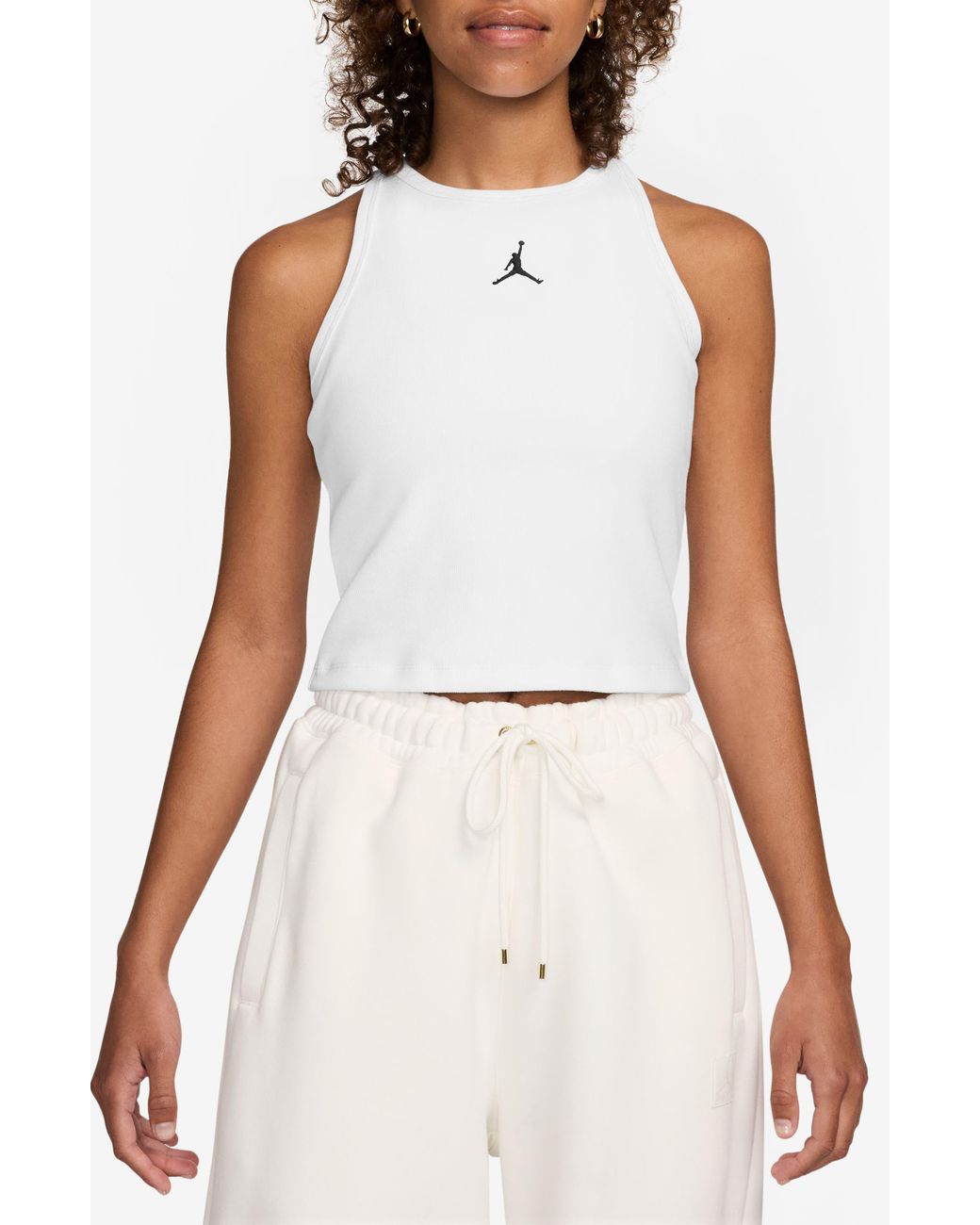 Nike White Essential Racerback Tank