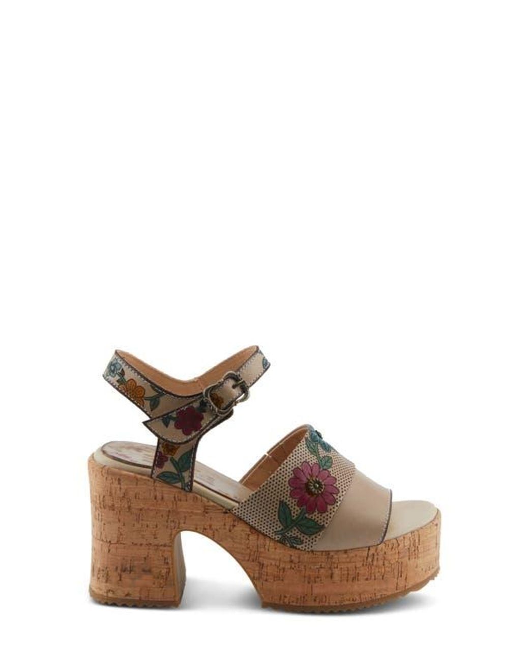 Spring Step Brown Halena Platform Sandal
