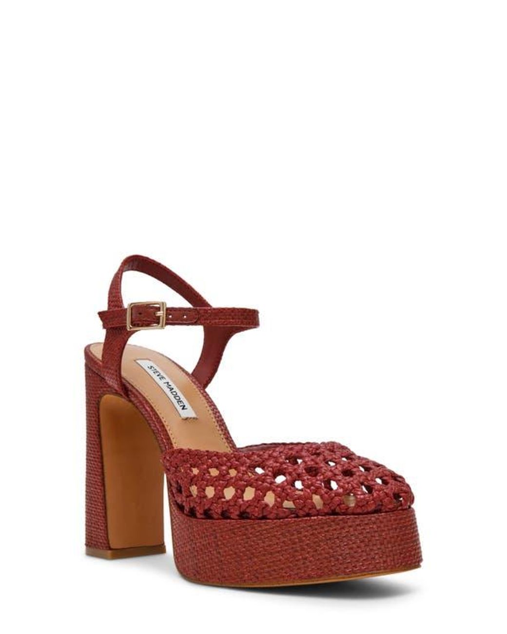 Steve Madden Red Lexie Ankle Strap Platform Pump