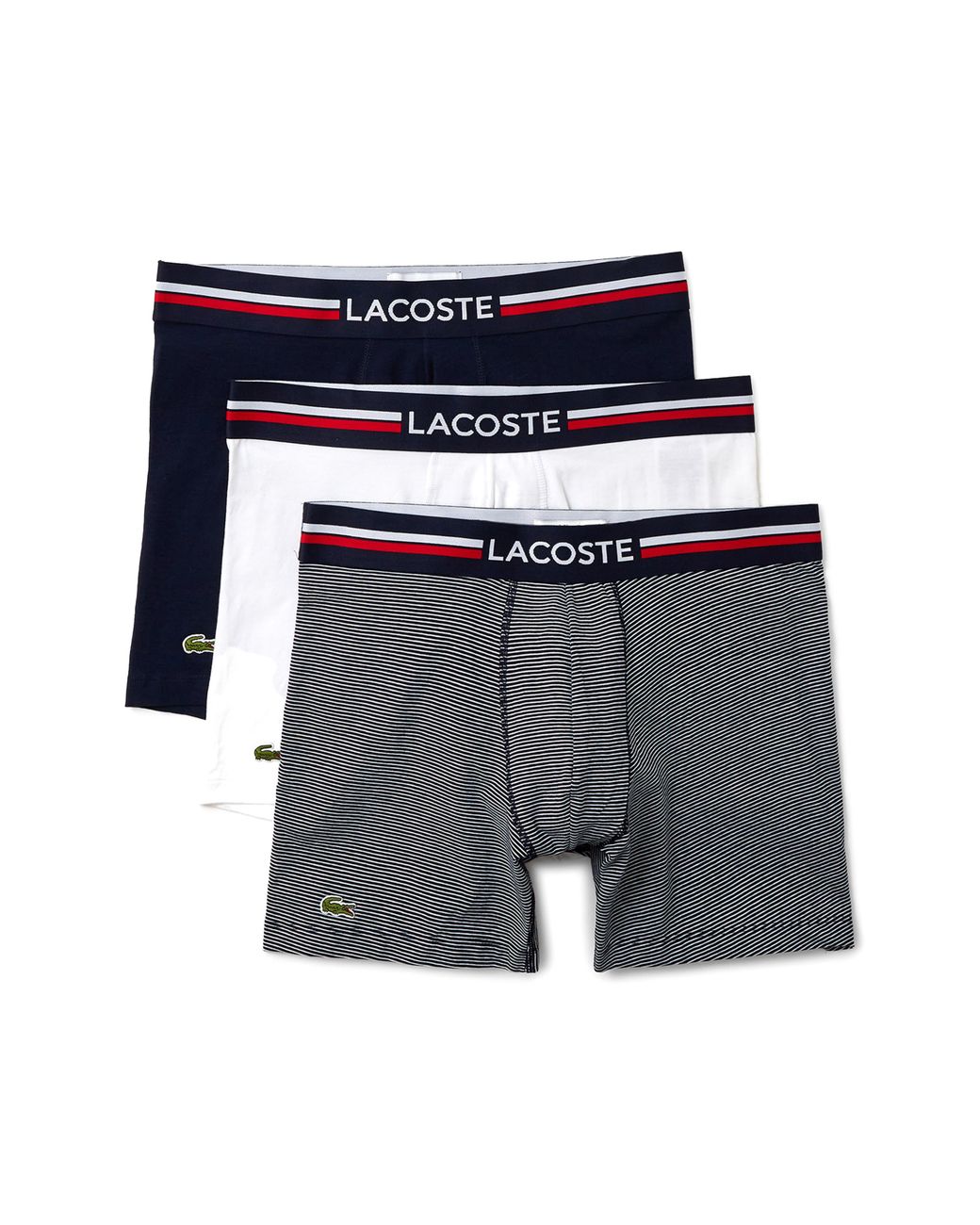 Lacoste Blue Assorted 3-Pack Logo Boxer Briefs for men