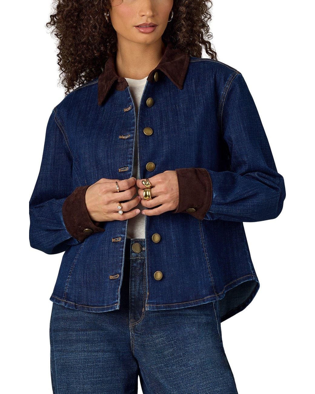 Wit & Wisdom Blue Denim Button-Up Jacket