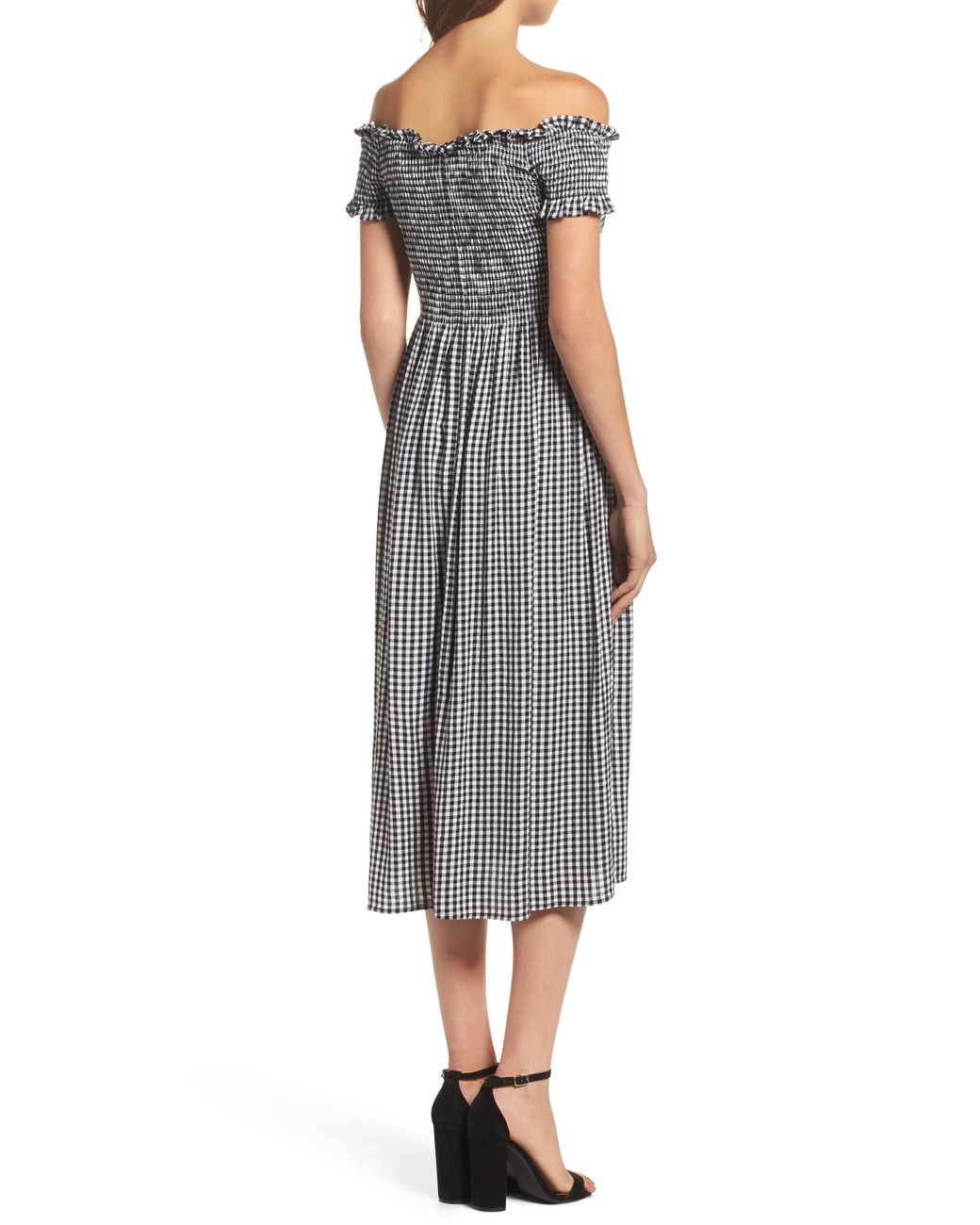 bardot gingham dress