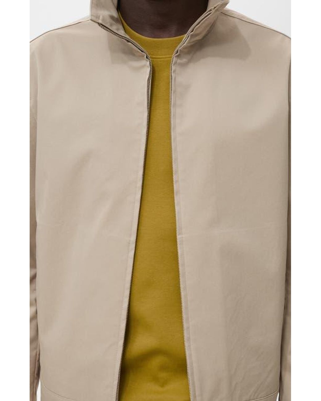 Mango Natural Stand Collar Zip Jacket for men